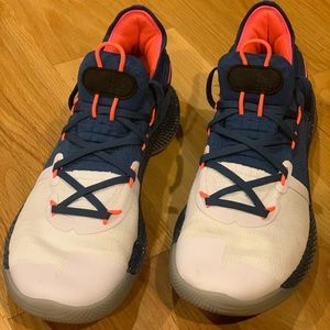 Curry 6, Blue/White/Orange, Size: 9